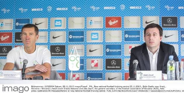 PXL_New national football training centre 05.11.2015., Brdo Castle near Kranj , Slovenia - Slovenia s head coach Srecko Katanec and Ales Zavrl, the general secretary of the Football Association of Slovenia (NZS), held press conference PK Pressekonferenz at new national football training centre.  SasaxDespot Zurnal24 PIXSELL