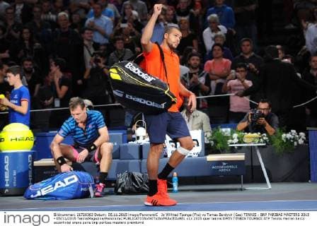 Jo Wilfried Tsonga (Fra) vs Tomas Berdych (Cze) TENNIS : BNP PARIBAS MASTERS 2015 - 05 11 2015 TennisMagazine Panoramic 