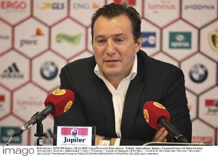 Fußball, Nationalteam Belgien, Pressekonferenz mit Nationaltrainer Wilmots Marc Wilmots ( Selectioneur - Coach - Entraineur - Equipe De Belgique ) FOOTBALL : Conference De Presse Marc Wilmots - Bruxelles - 06 11 2015 PhotoNews Panoramic 