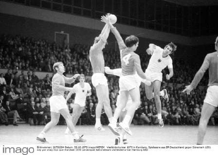 Vierländerturnier 1970 in Hamburg, Spielszene aus BR Deutschland gegen Dänemark