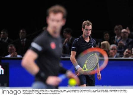 Richard Gasquet (fra) vs Andy Murray (GB) TENNIS : BNP PARIBAS MASTERS 2015 - 06 11 2015 TennisMagazine Panoramic 