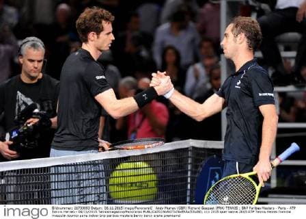 Andy Murray (GBR) Richard Gasquet (FRA) TENNIS : BNP Paribas Masters - Paris - ATP Tennis Herren - 06 11 2015 Tennismagazine Panoramic 