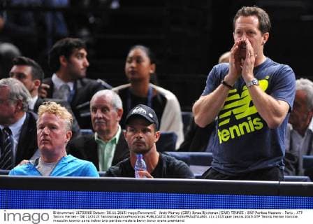 Andy Murray (GBR) Jonas Bjorkman (SWE) TENNIS : BNP Paribas Masters - Paris - ATP Tennis Herren - 06 11 2015 Tennismagazine Panoramic 