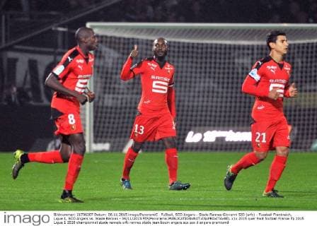 Fußball, SCO Angers - Stade Rennes Giovanni SIO (srfc) - Fussball Frankreich, Ligue 1, SCO Angers vs. Stade Rennes - 06 11 2015 FEP Panoramic 