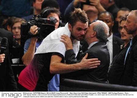 Stan Wawrinka (SUI) Jean Gachassin (FRA) TENNIS : BNP Paribas Masters - Paris - ATP Tennis Herren - 06 11 2015 Tennismagazine Panoramic 