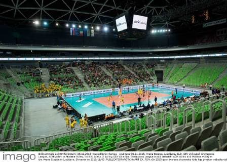 Ljubljana 05.11.2015, Arena Stozice, Ljubljana, SLO, CEV Volleyball Champions League, ACH Volley vs Modena Volley, im Bild Arena during CEV Volleyball Champions League match between ACH Volley and Modena Volley at the Arena Stozice in Ljubljana, Slovenia on 2015 11 05.  EX_PON  