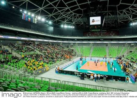 Ljubljana 05.11.2015, Arena Stozice, Ljubljana, SLO, CEV Volleyball Champions League, ACH Volley vs Modena Volley, im Bild Arena during CEV Volleyball Champions League match between ACH Volley and Modena Volley at the Arena Stozice in Ljubljana, Slovenia on 2015 11 05.  EX_PON  