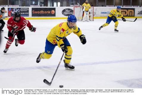 Eishockey, Damen, Länderspiel, Schweden - Kanada in Sundsvall Johanna Olofsson - Eishockey Damen, Länderspiel Schweden vs. Kanada.  Copyright: NilsxJakobsson BB151107NJ003