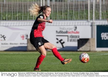 Sarah Puntigam (Freiburg, 18), Freisteller, Einzelbild, Aktion, Action, Fussball, DFB-Pokal der Frauen, SC Freiburg - Bayer 04 Leverkusen, xozx