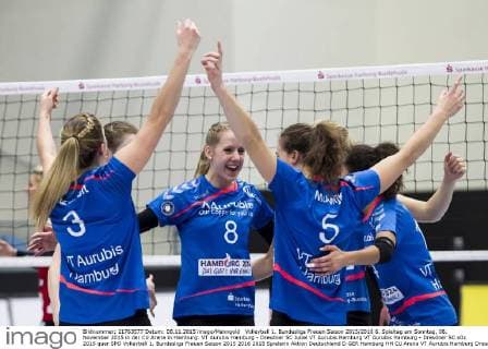 Volleyball 1. Bundesliga Frauen Saison 2015 2016 6. Spieltag am Sonntag, 08. November 2015 in der CU Arena in Hamburg: VT Aurubis Hamburg - Dresdner SC Jubel VT Aurubis Hamburg VT Aurubis Hamburg - Dresdner SC