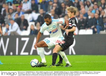 VINCENT KOZIELLO (ogcn) - Alaixys ROMAO (om) FOOTBALL, France : Oplympique Marseille vs. OGC Nice - Ligue 1 - 08 11 2015 FEP Panoramic 