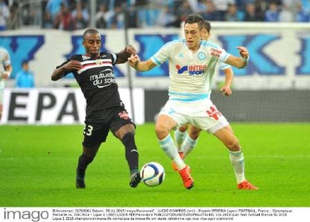 LUCAS OCAMPOS (om) - Ricardo PEREIRA (ogcn) FOOTBALL, France : Oplympique Marseille vs. OGC Nice - Ligue 1 - 08 11 2015 FEP Panoramic 