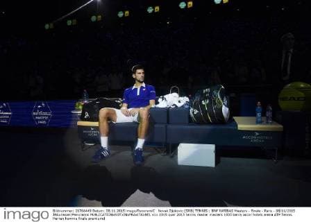 Novak Djokovic (SRB) TENNIS : BNP PARIBAS Masters - Finale - Paris - 08 11 2015 JBAutissier Panoramic 