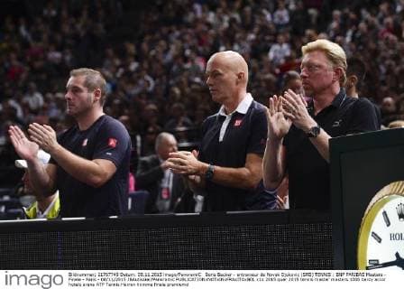 Boris Becker - entraineur de Novak Djokovic (SRB) TENNIS : BNP PARIBAS Masters - Finale - Paris - 08 11 2015 JBAutissier Panoramic 