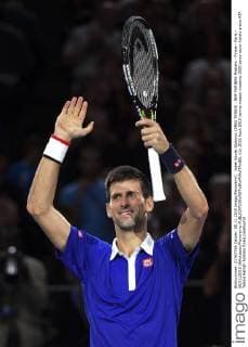 Jubel Novak Djokovic (SRB) TENNIS : BNP PARIBAS Masters - Finale - Paris - 08 11 2015 JBAutissier Panoramic 