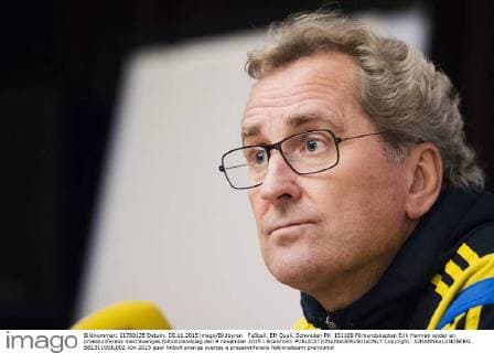 Fußball, EM Quali, Schweden PK 151109 Förbundskapten Erik Hamren under en presskonferens med Sveriges fotbollslandslag den 9 november 2015 i Stockholm  Copyright: JOHANNAxLUNDBERG BB151109JL002