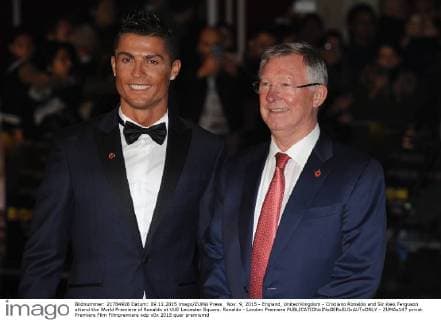 Nov. 9, 2015 - England, United Kingdom - Cristiano Ronaldo and Sir Alex Ferguson attend the World Premiere of Ronaldo at VUE Leciester Square. Ronaldo - London Premiere - ZUMAs147