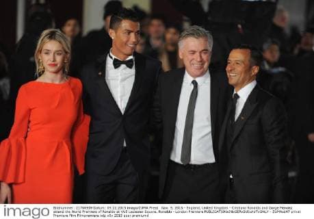 Nov. 9, 2015 - England, United Kingdom - Cristiano Ronaldo and Gorge Mendez attend the World Premiere of Ronaldo at VUE Leciester Square. Ronaldo - London Premiere - ZUMAs147