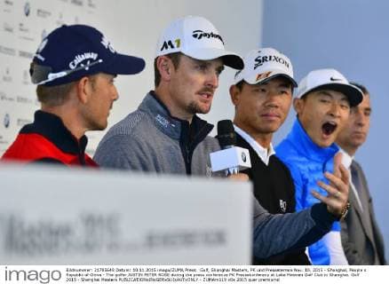 Golf, Shanghai Masters, PK und Pressetermin Nov. 10, 2015 - Shanghai, People s Republic of China - The golfer JUSTIN PETER ROSE during the press conference PK Pressekonferenz at Lake Malaren Golf Club in Shanghai. Golf 2015 - Shanghai Masters  - ZUMAm119