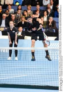 20151109, Helsinki, Finland. Jarkko Nieminen and Roger Federer pictured during an exhition at Hartwall Arena in Helsinki. Jarno Kuusinen All Over Press FINLAND OUT  1.03563949