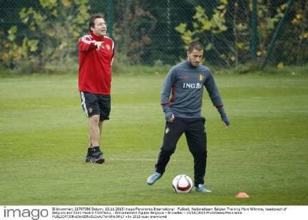 Fußball, Nationalteam Belgien Training Marc Wilmots, headcoach of Belgium and Eden Hazard FOOTBALL : Entrainement Equipe Belgique - Bruxelles - 10 11 2015 PhotoNews Panoramic 