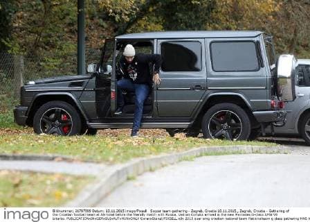 Soccer team gathering - Zagreb, Croatia 10.11.2015., Zagreb, Croatia - Gathering of the Croatian football team at AS hotel before the friendly match with Russia. Vedran Corluka arrived in the new Mercedes G-class AMG V8 biturbo.  GoranxStanzl PIXSELL