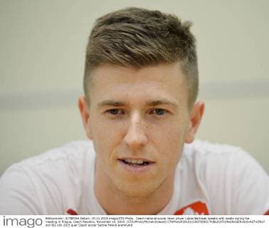 Czech national soccer team player Lukas Bartosak speaks with media during the meeting in Prague, Czech Republic, November 10, 2015. (CTKxPhoto MichalxDolezal) CTKPhotoP201511100795501  dol 002