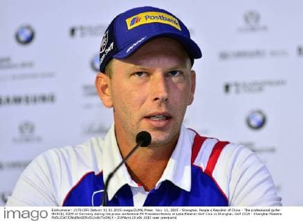 Nov. 11, 2015 - Shanghai, People s Republic of China - The professional golfer MARCEL SIEM of Germany during the press conference PK Pressekonferenz at Lake Malaren Golf Club in Shanghai. Golf 2015 - Shanghai Masters  - ZUMAm119
