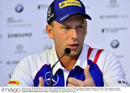Nov. 11, 2015 - Shanghai, People s Republic of China - The professional golfer MARCEL SIEM of Germany during the press conference PK Pressekonferenz at Lake Malaren Golf Club in Shanghai. Golf 2015 - Shanghai Masters  - ZUMAm119