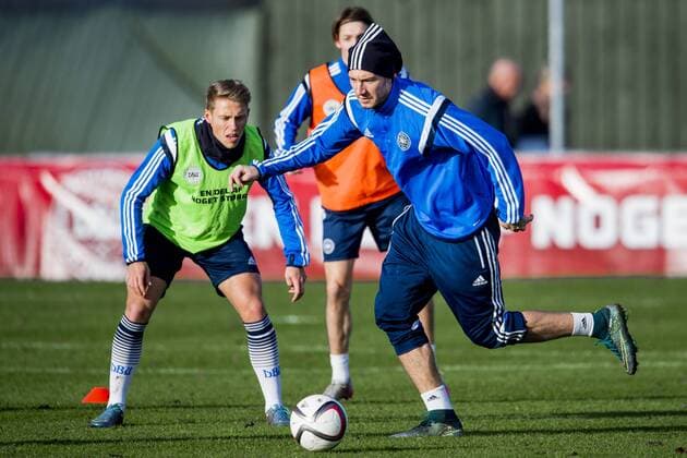Fußball, Nationalteam Dänemark Training Nicklas Bendtner - Helsingör, Training Nationalteam Dänemark.  Copyright: LUDVIGxTHUNMAN BB151112LT014