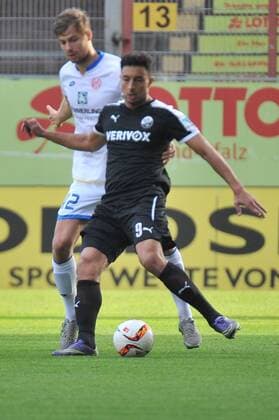 12.11.2015, xtkx, Fussball Testspiel, FSV Mainz 05 - SV Sandhausen v.l. Alexander Hack (Mainz 05), Aziz Bouhaddouz (SV Sandhausen) ,