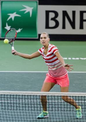 Elena Vesnina of Russia attends a training session prior to the final match of the world group Fed Cup Czech Republic vs. Russia, in Prague, Czech Republic, November 12, 2015. The Czech Republic-Russia Fed Cup match will be played on November 14th and 15th in Prague, Czech Republic. (CTKxPhoto VitxSimanek) CTKPhotoP201511120756001  VIS 002