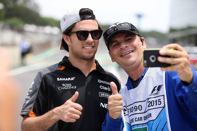Brazilian Grand Prix, Sao Paulo 12 - 15 November 2015 12.11.2015 - Sergio Perez (MEX) Sahara Force India F1 VJM08 