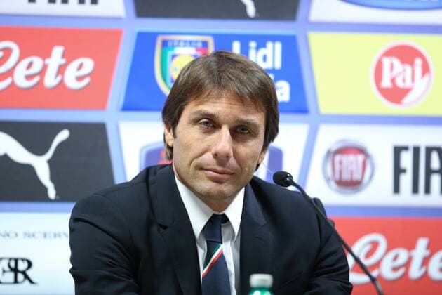 - BRUSSELS, BELGIUM: Italy s head coach Antonio Conte pictured during a press conference PK Pressekonferenz of the Italian soccer team, in Brussels, Thursday 12 November 2015. Red Devils Belgian national team Nationalteam is playing a friendly games against Italy tomorrow in preparation of Euro2016. BRUNOxFAHY  x04738785x