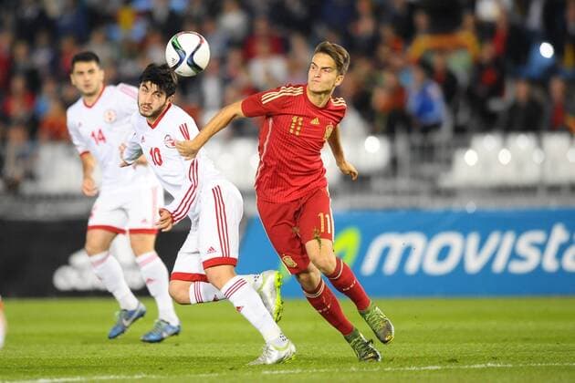 Almeria, SPAIN - November 12: Denis Suarez (Villarreal)during the match between Spain against Georgia in Juegos del Mediterraneo stadium. (Photo: Jose Breton) 