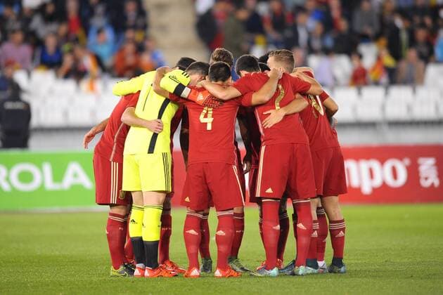 Almeria, SPAIN - November 12: Spain U-21 during the match between Spain against Georgia in Juegos del Mediterraneo stadium. (Photo: Jose Breton) 