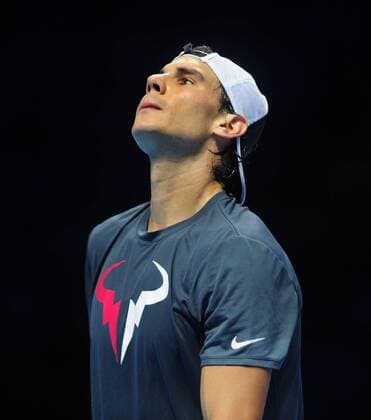 Tennis - 2015 ATP Tennis Herren World Tour Finals at The O2 - Pre-Tournament Media Day Rafael Nadal of Spain training on the main court 