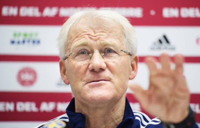 Fußball, Nationalteam Dänemark Pressekonferenz 151113 Förbundskapten Morten Olsen under Danmarks fotbollslandslags presskonferens den 13 november 2015 i Stockholm.  Copyright: JOELxMARKLUND BB151113JM068