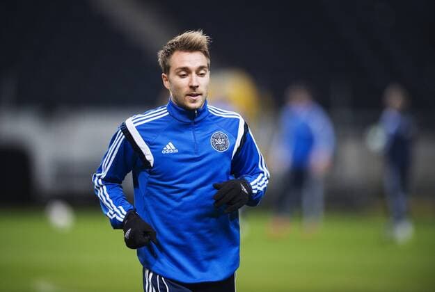 Fußball, Nationalteam Dänemark Training 151113 Christian Eriksen under Danmarks fotbollslandslags träning den 13 november 2015 i Stockholm.  Copyright: JOELxMARKLUND BB151113JM076