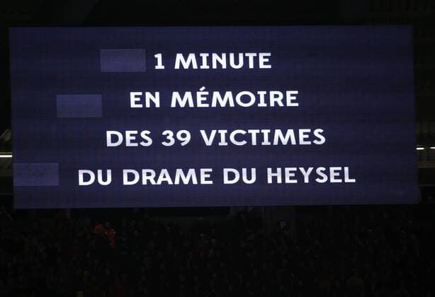 - BRUSSELS, BELGIUM: Commemoration of the 1985 Heizel-Heysel disaster during a friendly soccer game between Belgian national team Nationalteam Red Devils and Italy, in Brussels, Friday 13 November 2015, a game in preparation of the Euro2016 European Championship EM Europameisterschaft VIRGINIExLEFOUR  x04739707x
