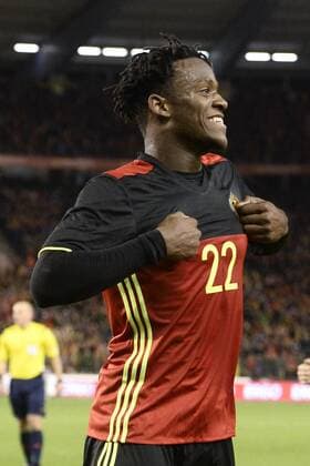 - BRUSSELS, BELGIUM: Belgium s Michy Batshuayi celebrates after scoring the 3-1 goal during a friendly soccer game between Belgian national team Nationalteam Red Devils and Italy, in Brussels, Friday 13 November 2015, a game in preparation of the Euro2016 European Championship EM Europameisterschaft DIRKxWAEM  x04739874x