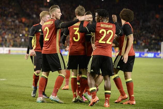 - BRUSSELS, BELGIUM: Belgium s Michy Batshuayi celebrates after scoring the 3-1 goal during a friendly soccer game between Belgian national team Nationalteam Red Devils and Italy, in Brussels, Friday 13 November 2015, a game in preparation of the Euro2016 European Championship EM Europameisterschaft DIRKxWAEM  x04739886x