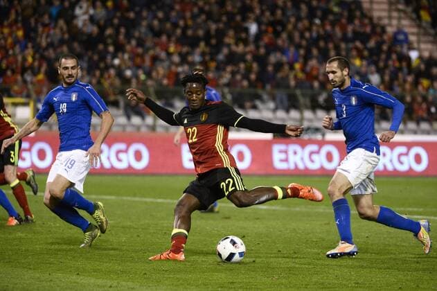 - BRUSSELS, BELGIUM: Belgium s Michy Batshuayi scores the 3-1 goal during a friendly soccer game between Belgian national team Nationalteam Red Devils and Italy, in Brussels, Friday 13 November 2015, a game in preparation of the Euro2016 European Championship EM Europameisterschaft DIRKxWAEM  x04739879x