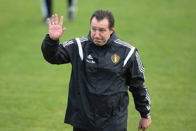 Fußball, Training Nationalteam Belgien - BRUSSELS, BELGIUM: Belgium s head coach Marc Wilmots pictured during a training session of the Red Devils, the Belgian national soccer team, in Zaventem, Saturday 14 November 2015. The team played Yesterday a friendly game against Italy and next Tuesday against Spain in preparation of Euro2016. BRUNOxFAHY  x04740025x