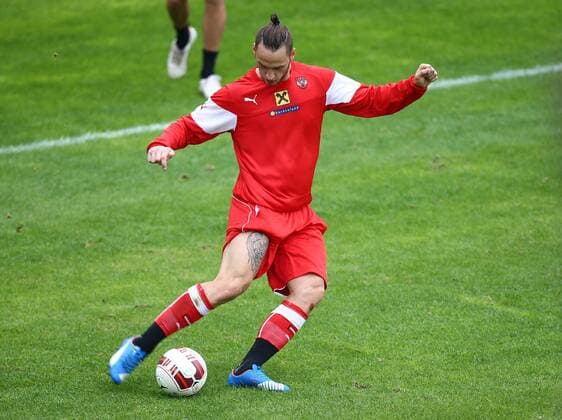 SOCCER - AUT vs SUI, friendly match, preview ALICANTE,SPAIN,14.NOV.15 - SOCCER - OEFB international match Länderspiel Austria vs Switzerland, friendly match, preview, team training camp, training team AUT. Image shows Marko Arnautovic (AUT). GEPAxpictures xChristianxOrt