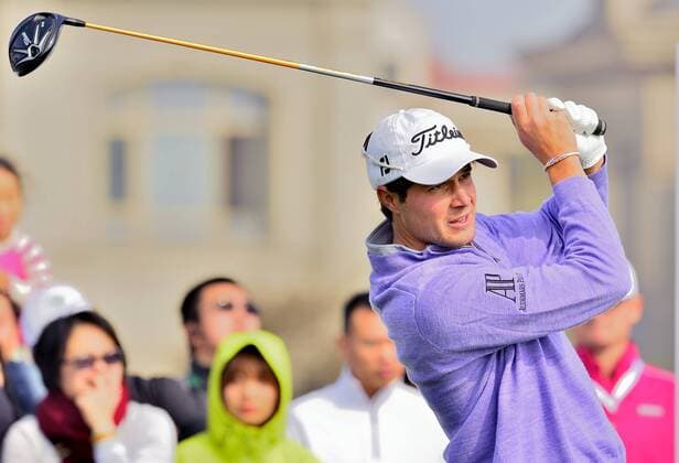 Nov. 14, 2015 - Shanghai, People s Republic of China - PETER UIHLEIN of the USA on the second tee during the round 3 of BMW Masters at Lake Malaren Golf Club in Shanghai. Golf 2015 - Shanghai Masters - Day 3  - ZUMAm119