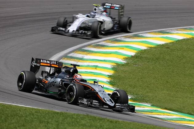 Brazilian Grand Prix, Sao Paulo 12 - 15 November 2015 14.11.2015 - Free Practice 3, Nico Hulkenberg (GER) Sahara Force India F1 VJM08 and Valtteri Bottas (FIN) Williams F1 Team FW37 