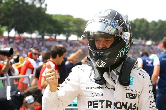 Brazil Grand Prix Formula 1 in 2015 SAO PAULO, Brazil - 11 14 2015: BIG FORMULA OF BRAZIL AWARD 1 2015 - Nico Rosberg GER, Team Mercedes-AMG-Petronas Formula One commemorates the first position during practice for the Brazil Grand Prix Formula 1 in 2015, held the Interlagos circuit. (Photo: Rodolfo Buhrer La Picture FotoArena)  RodolfoxBuhrer