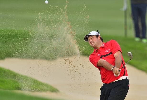 Nov. 15, 2015 - Shanghai, People s Republic of China - PATRICK REED of the United States plays his third shot on the 18th hole during the play-off with Kristoffer Broberg of Sweden at Lake Malaren Golf Club in Shanghai. Golf 2015 - Shanghai Masters - Day 4  - ZUMAm119