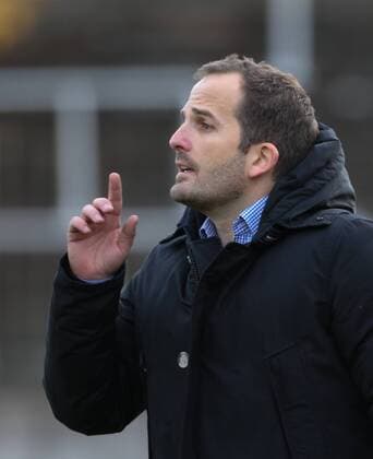 Manuel Baum (Trainer FC Augsburg II), erstes Spiel als Trainer beim FCA II, FC Augsburg II vs. 1. FC Nürnberg II, Endstand 2:2, 19. Spieltag, 14.11.2015